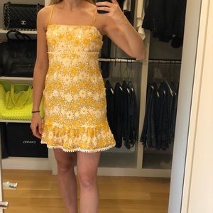 Saylor Yellow Sequin Floral Mini